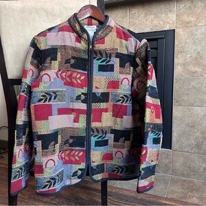 Vintage Country Collection Southwestern Aztec Full Zip Ladies Jacket Size 12